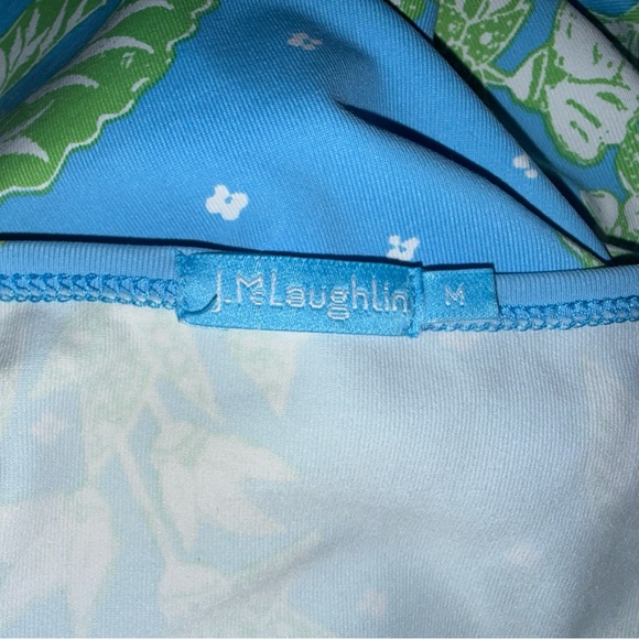 J. McLaughlin Blue Floral 3/4 Sleeve Scoop Neck Top - Picture 4 of 4